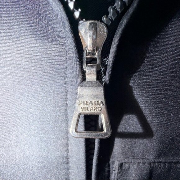 Authentic Vintage Prada Black Jacket with Red Logo – Iconic Staple - Picture 11 of 17